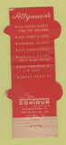 Matchbook Cover - Allgauer's Restaurant Chicago IL WORN Contour