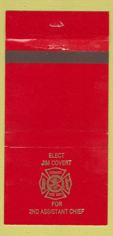 Matchbook Cover - Jim Covert Ossining Fire Dept NY 30 Strike