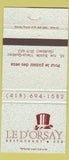 Matchbook Cover - Le D'Orsay Restaurant Quebec QC WEAR 30 Strike