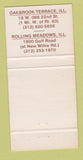 Matchbook Cover - Mr Hobo's Oakbrook Terrace Rolling Meadows IL 30 Strike
