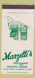 Matchbook Cover - Marzetti's Restaurant Columbus OH 30 Strike