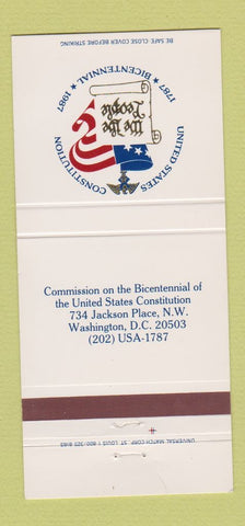 Matchbook Cover - Commission Constitution Bicentennial Washington DC 30 Strike