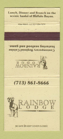 Matchbook Cover - Rainbow Lodge  Houston TX 30 Strike