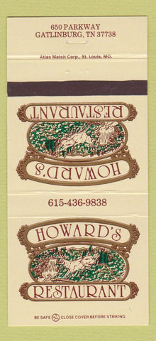 Matchbook Cover - Howard's Restaurant Gatlinburg TN 30 Strike