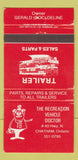 Matchbook Cover - Recreation Vehicle Doctor Chatham ON WEAR 30 Strike