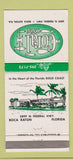 Matchbook Cover - Coral Inn Boca Raton FL 30 Strike