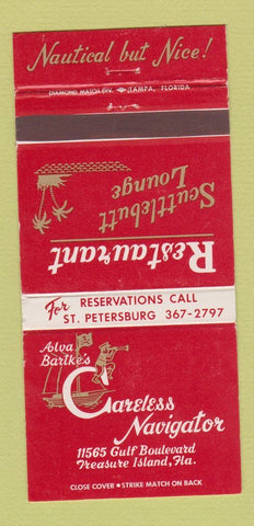 Matchbook Cover - Careless Navigator Treasure Island FL 30 Strike