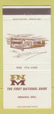 Matchbook Cover - First National Bank Menasha WI 30 Strike