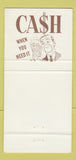 Matchbook Cover - First National Bank Menasha WI 30 Strike