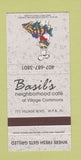 Matchbook Cover - Basil's Cafe West Palm Beach FL 30 Strike
