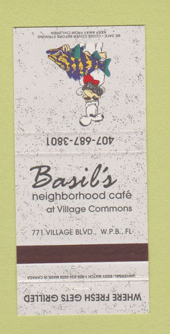 Matchbook Cover - Basil's Cafe West Palm Beach FL 30 Strike