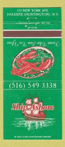 Matchbook Cover - Ship Ashore Halestine Huntington NY 30 Strike