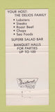Matchbook Cover - Steve's Rotary Restaurant Manchester NH lobster 30 Strike