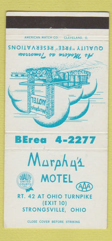 Matchbook Cover - Murphy's Motel Strongsville OH Quality Courts 30 Strike