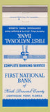 Matchbook Cover - First National Bank Lighthouse Point FL 30 Strike