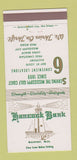 Matchbook Cover - Hancock Bank Gulfport MS 30 Strike