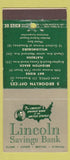 Matchbook Cover - Lincoln Savings BANk Brooklyn NY 30 Stick