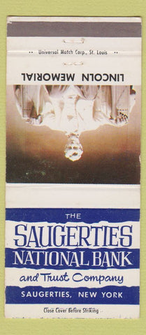 Matchbook Cover - Saugerties National Bank NY Lincoln Memorial 30 Strike