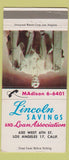 Matchbook Cover - Lincoln Savings and Loan Los Angeles CA WEAR 30 Strike