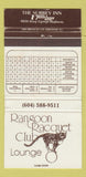 Matchbook Cover - Rangoon Racquet Club Travel Lodge WEAR 30 Strike