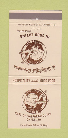 Matchbook Cover - Strongbow Turkey Inn Valparaiso IN 30 Strike