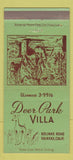 Matchbook Cover - Deer Park Villa Fairfax CA 30 Strike