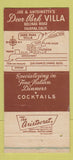 Matchbook Cover - Deer Park Villa Fairfax CA 30 Strike
