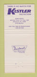 Matchbook Cover - Kister Fire Protection Allentown PA 30 Strike