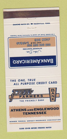 Matchbook Cover - First Farmers Bank Athens Englewood TN 30 Strike