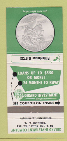 Matchbook Cover - Girard Investment Company Philadelphia PA 30 Strike