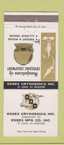 Matchbook Cover - Essex Cryogenics St Louis MO 30 Strike