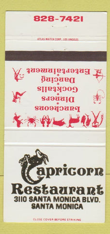 Matchbook Cover - Capricorn Restaurant Santa Monica CA 30 Strike