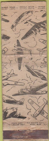 Matchbook Cover - Lion Match Military Airplanes WORN