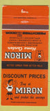 Matchbook Cover - Miron Home Center Kingston Poughkeepsie NY 30 Strike