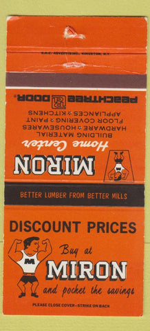 Matchbook Cover - Miron Home Center Kingston Poughkeepsie NY 30 Strike