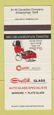 Matchbook Cover - Crystal Glass Auto Glass ON 30 Strike