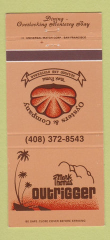 Matchbook Cover - Mark Thomas' Outrigger Monterey CA 30 Strike