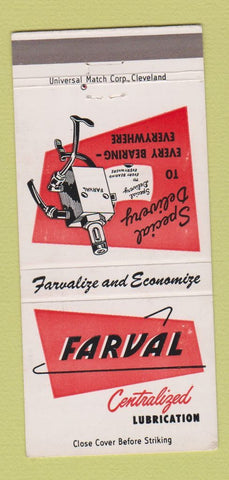 Matchbook Cover - Farval Lubrication Cleveland OH 30 Strike
