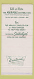 Matchbook Cover - Farval Lubrication Cleveland OH 30 Strike