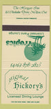 Matchbook Cover - Tropics Hickory's Restaurant Milton ON 30 Strike