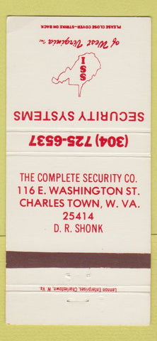 Matchbook Cover - ISS Security Systems Charlestown WV 30 Strike