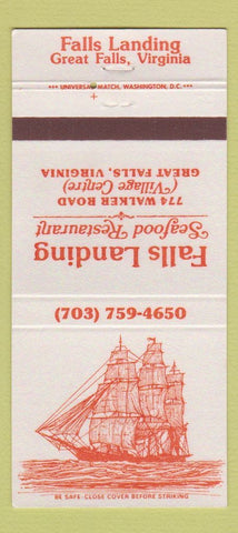 Matchbook Cover - Falls Landing Restaurant Great Falls VA 30 Strike