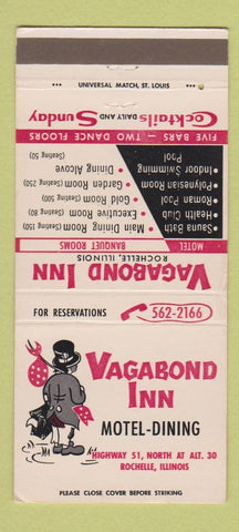 Matchbook Cover - Vagabond Inn Rochelle IL 30 Strike