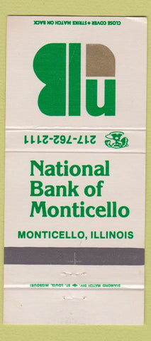 Matchbook Cover - National Bank of Monticello IL WEAR 30 Strike