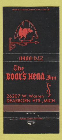 Matchbook Cover - The Boar's Head Inn Dearborn Heights MI 30 Strike