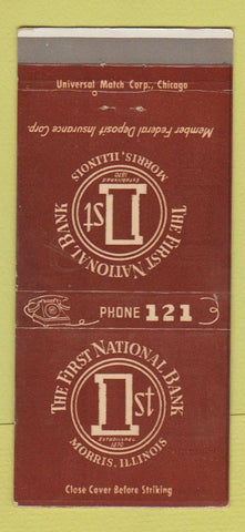 Matchbook Cover - First National Bank Morris IL 30 Strike