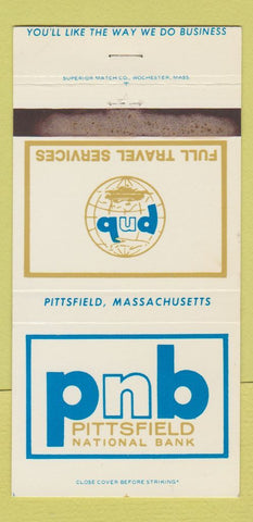 Matchbook Cover - Pittsfield National Bank MA WORN 30 Strike