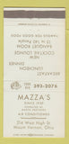 Matchbook Cover - Mazza's Restaurant Mount Vernon OH 30 Strike