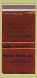Matchbook Cover - Riverside Motel Apartments Dallas OR 30 Strike