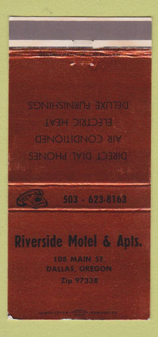 Matchbook Cover - Riverside Motel Apartments Dallas OR 30 Strike